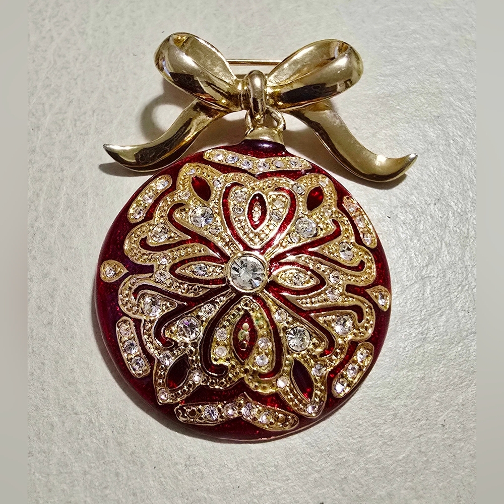 Vtg Monet Christmas Ornament Brooch